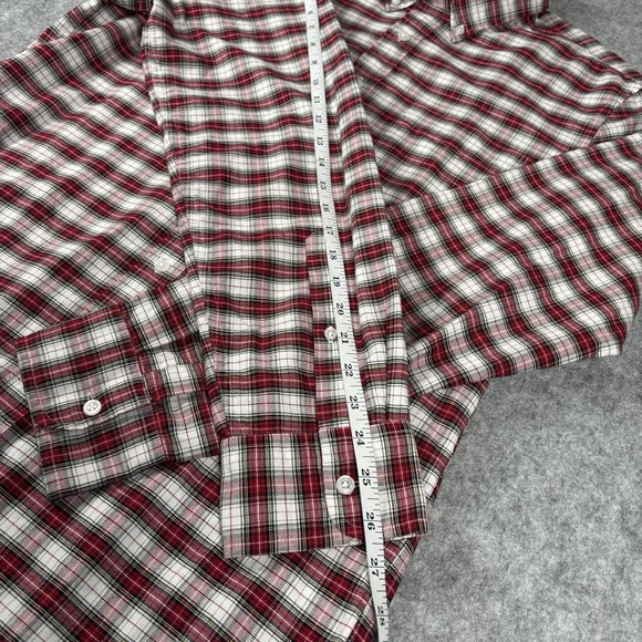 J Crew Oxford Button Down Shirt Men's L Red Plaid Long Sleeve - Picture 5 of 9